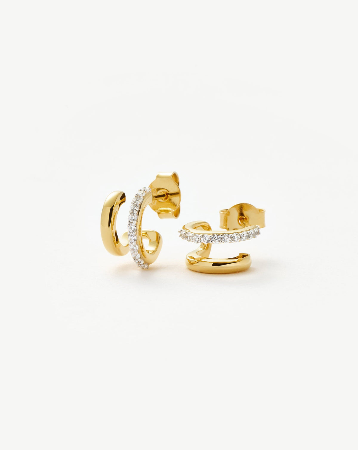 Classic Double Huggies 18ct Vermeil Cubic Zirconia