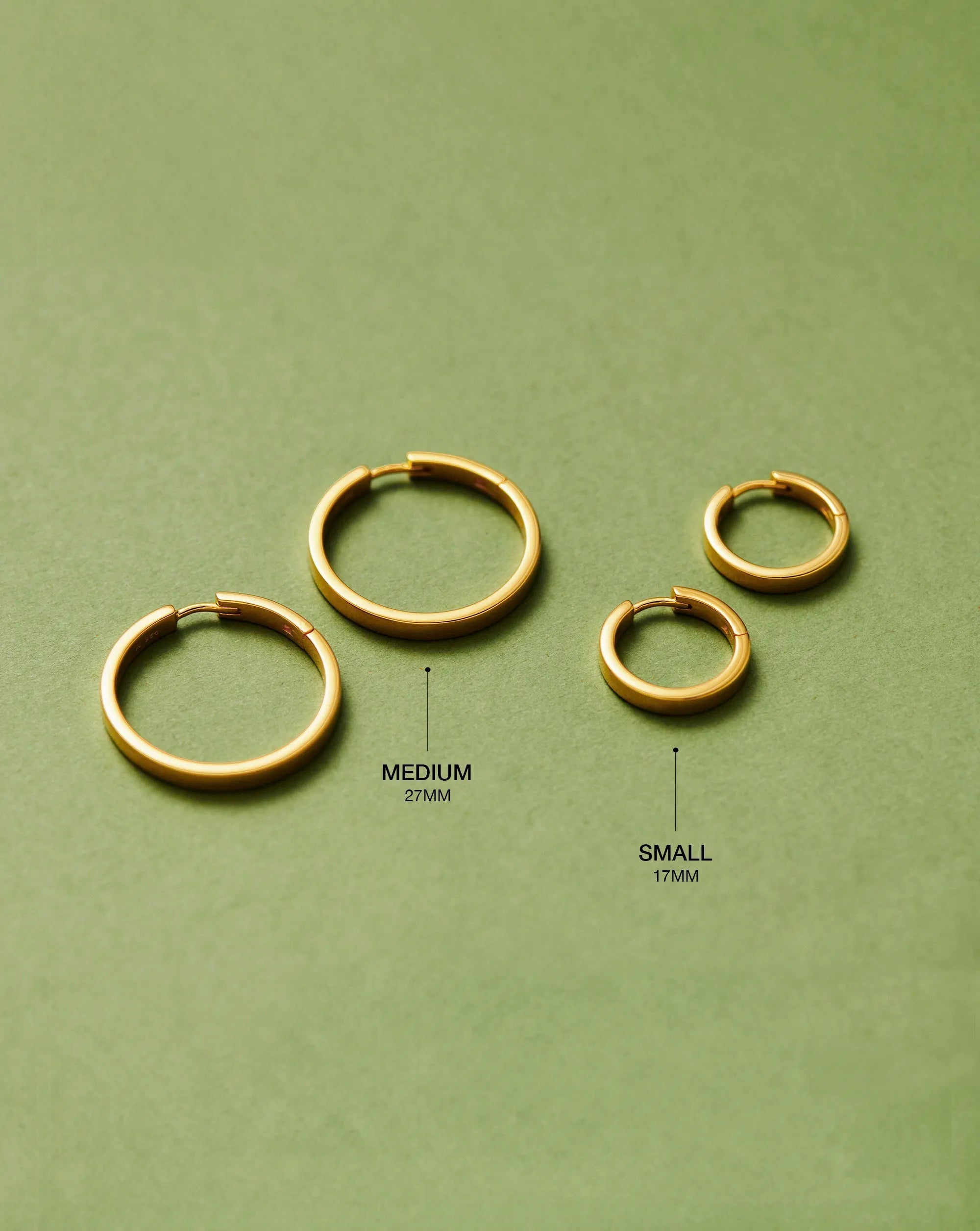 Classic Flat Medium Hoop Earrings | 18ct Gold Plated Vermeil Earrings Missoma 