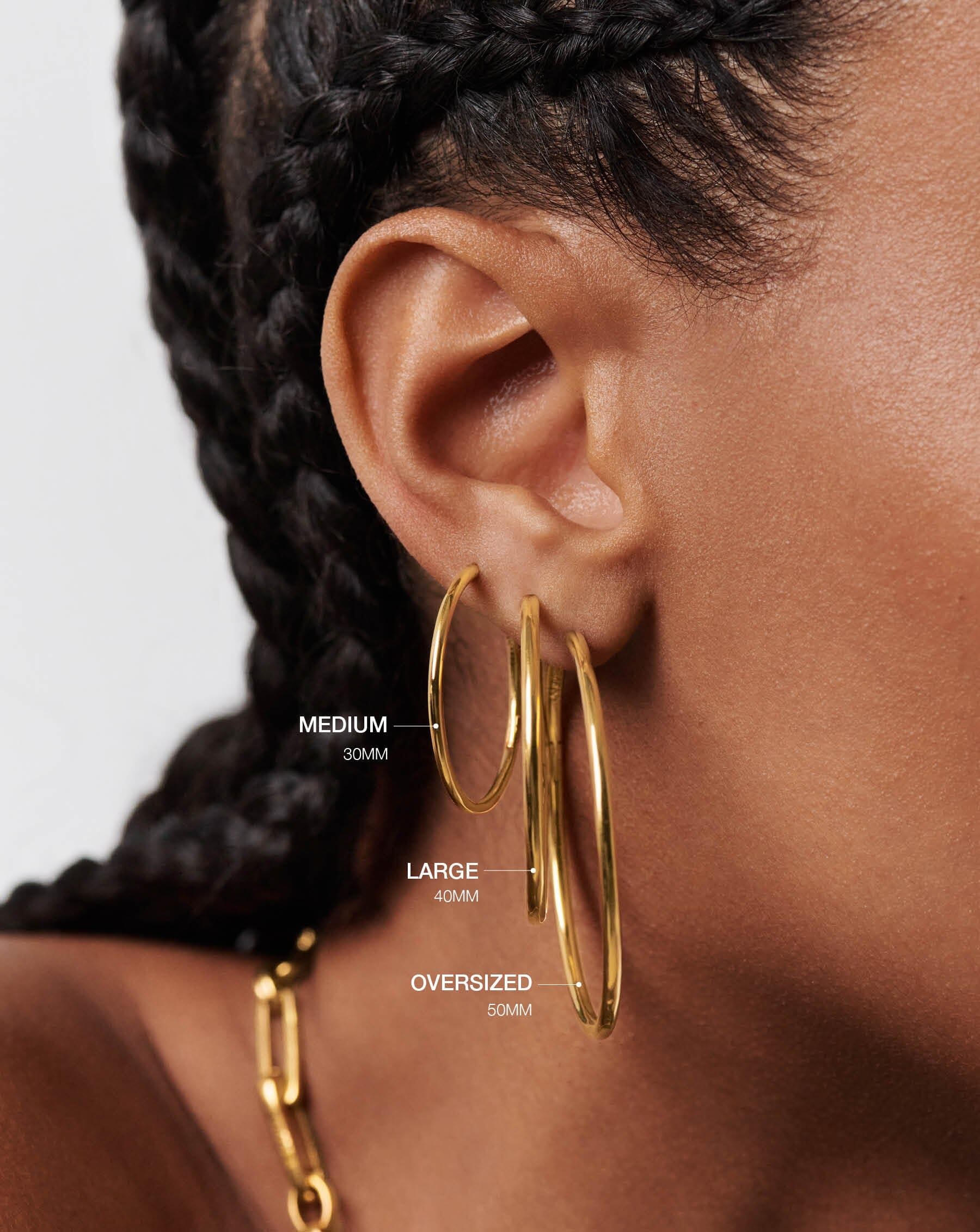 Classic Medium Hoop Earrings | 18ct Gold Plated Vermeil Earrings Missoma 