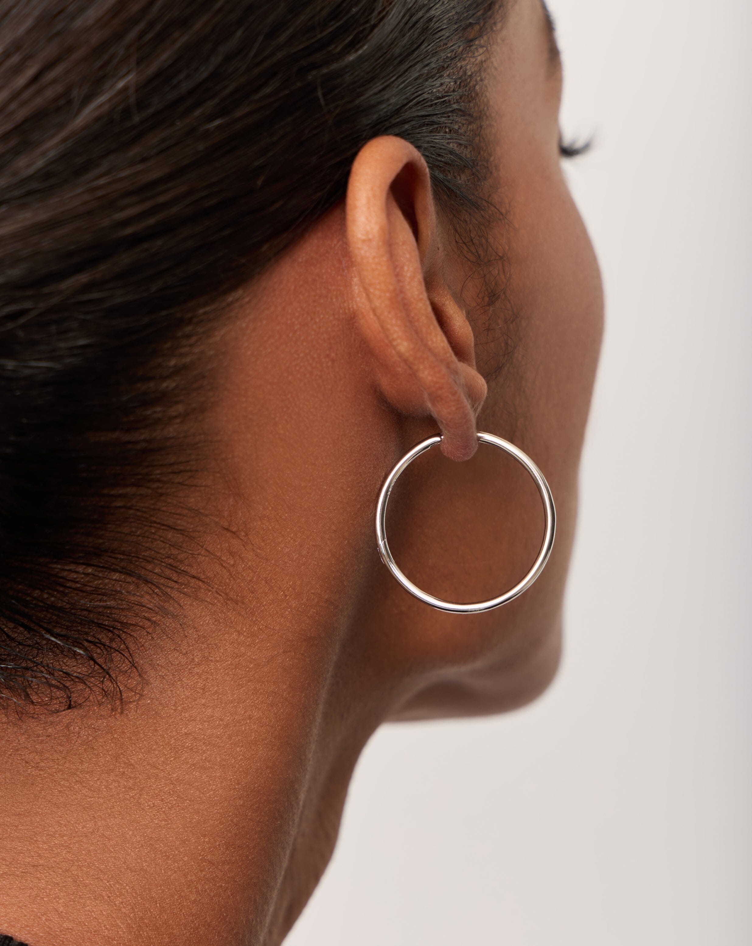 Classic Medium Hoop Earrings | Rhodium Plated on Recycled Sterling Silver Earrings Missoma 