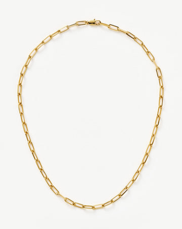 Classic Mini Short Paperclip Chain Necklace | 18ct Gold Plated Necklaces Missoma 