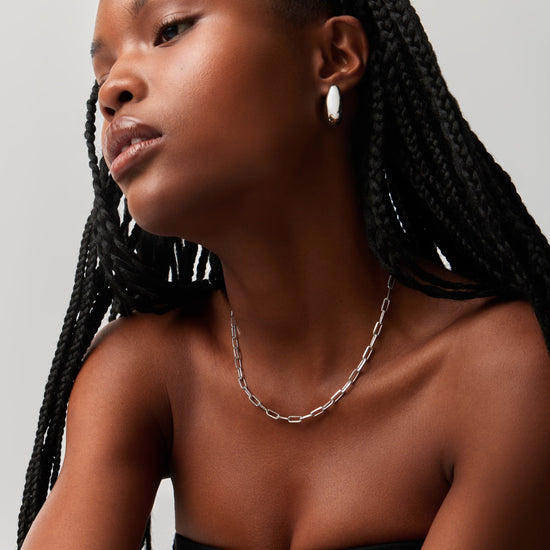 Classic Mini Short Paperclip Chain Necklace | Silver Plated Necklaces Missoma 