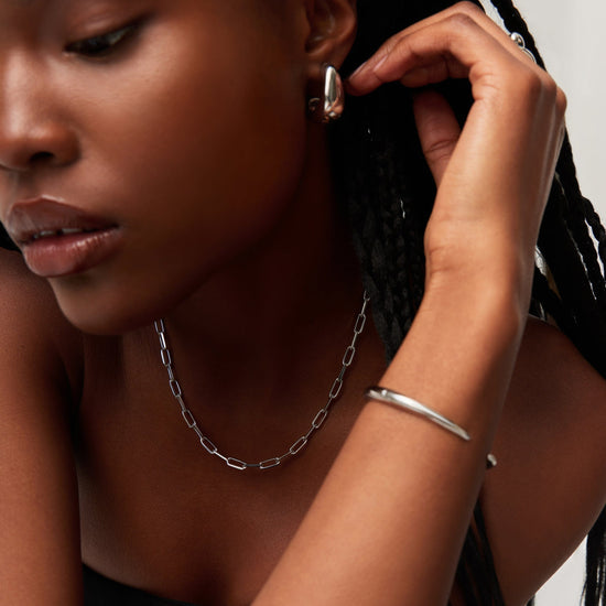 Classic Mini Short Paperclip Chain Necklace | Silver Plated Necklaces Missoma 