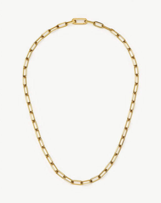 Classic Paperclip Chain Necklace | 18ct Gold Plated