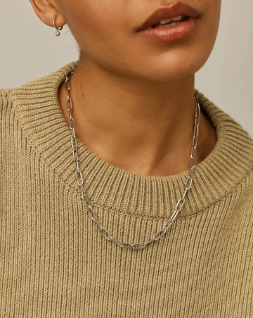 Classic Paperclip Chain Necklace | Platinum Plated Necklaces Missoma 