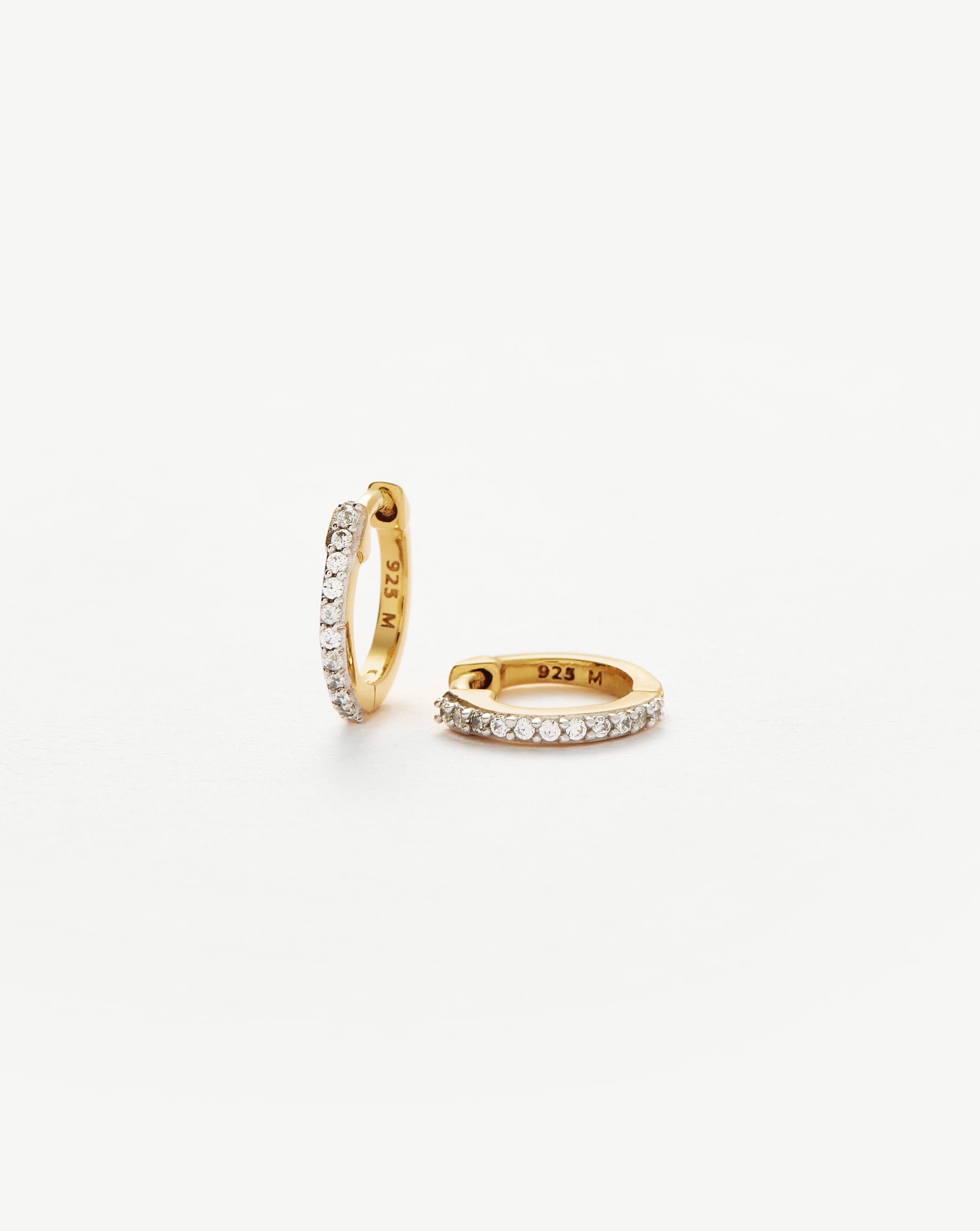 Classic Pave Huggies | 18ct Gold Plated Vermeil/Cubic Zirconia Earrings Missoma 