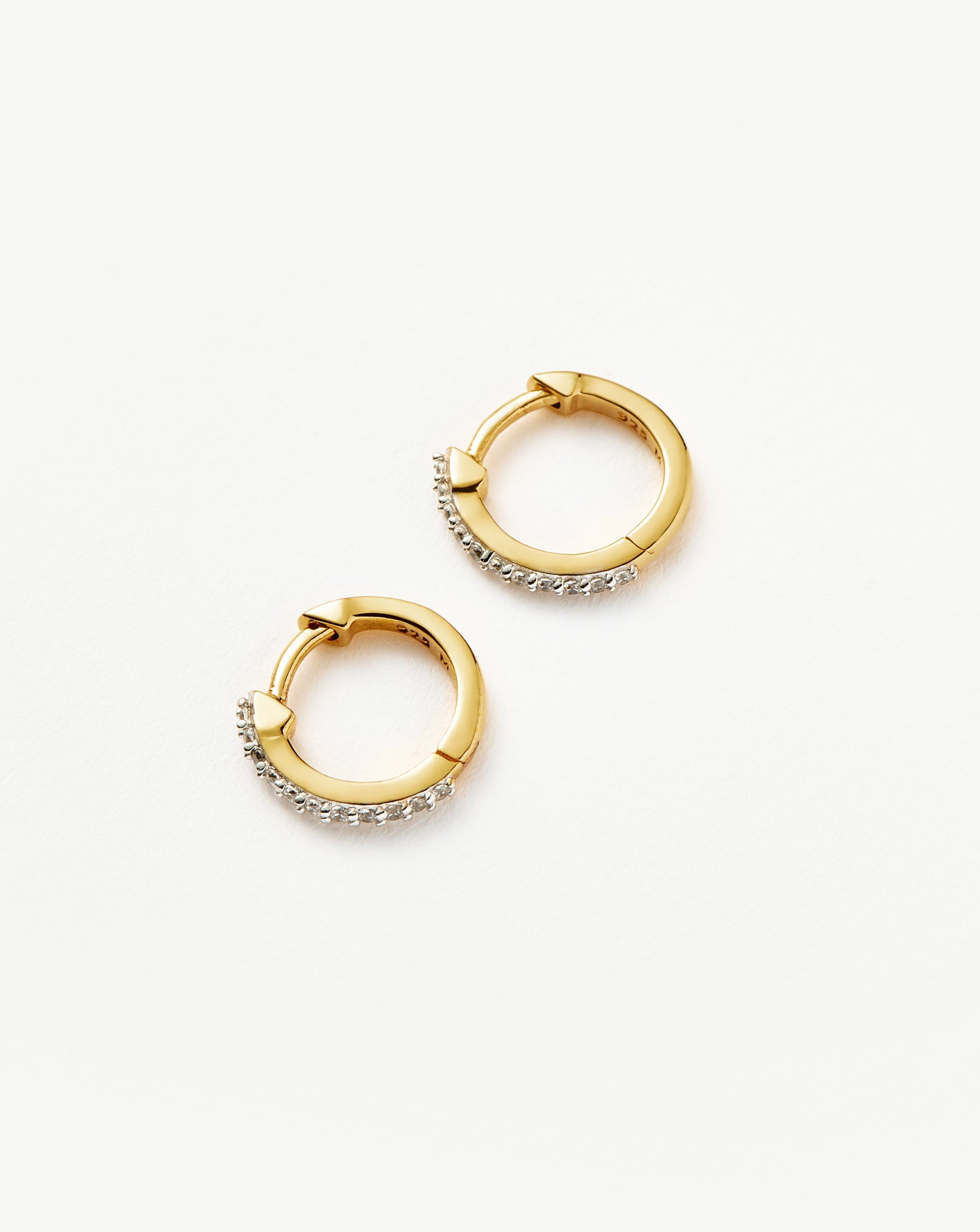 Classic Pave Huggies | 18ct Gold Plated Vermeil/Cubic Zirconia Earrings Missoma 