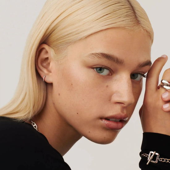 Classic Pave Huggies | Sterling Silver/Cubic Zirconia Earrings Missoma 