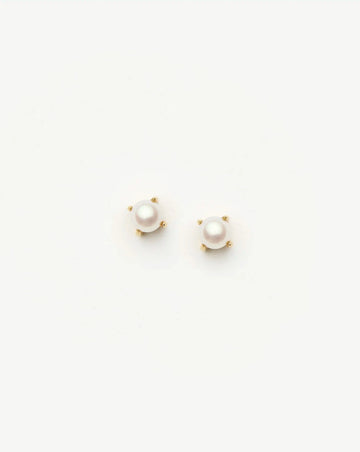 Classic Pearl Stud Earrings | 18ct Gold Vermeil/Pearl Earrings Missoma 