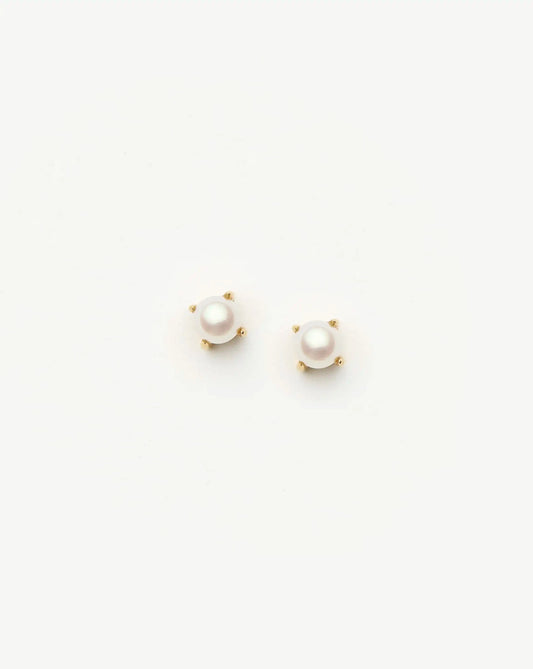 Classic Pearl Stud Earrings | 18ct Gold Vermeil/Pearl Earrings Missoma 
