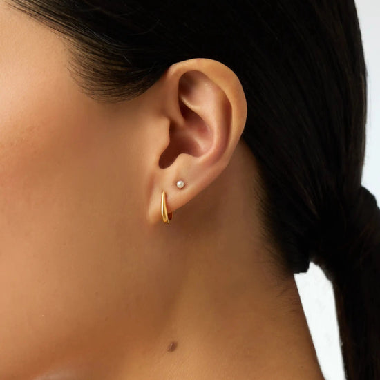 Classic Pearl Studs & Claw Huggies Set | 18ct Gold Vermeil/Pearl Earrings Missoma 