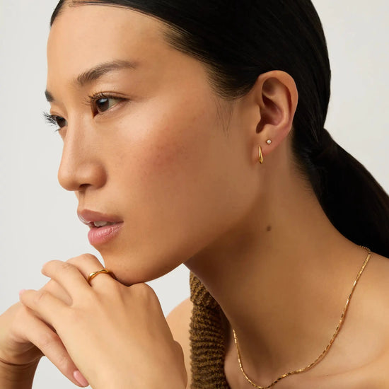 Classic Pearl Studs & Claw Huggies Set | 18ct Gold Vermeil/Pearl Earrings Missoma 