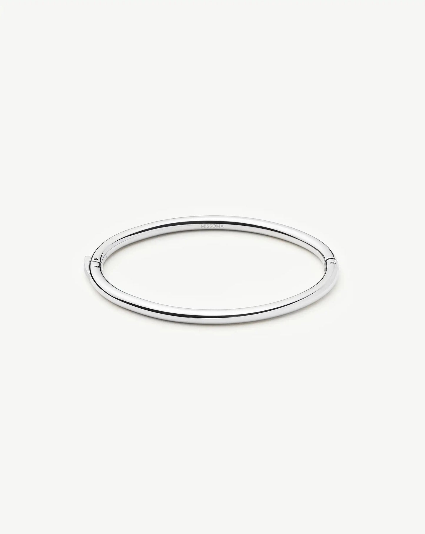 Classic Round Hinged Bangle | Platinum Plated Bracelets Missoma 