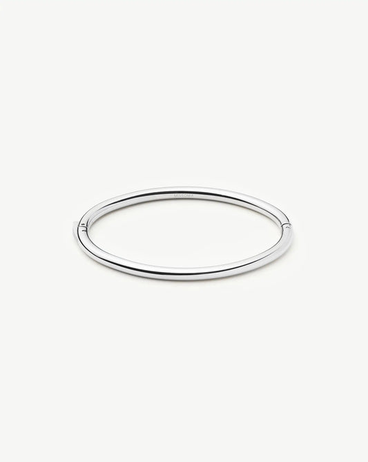 Classic Round Hinged Bangle | Platinum Plated Bracelets Missoma 