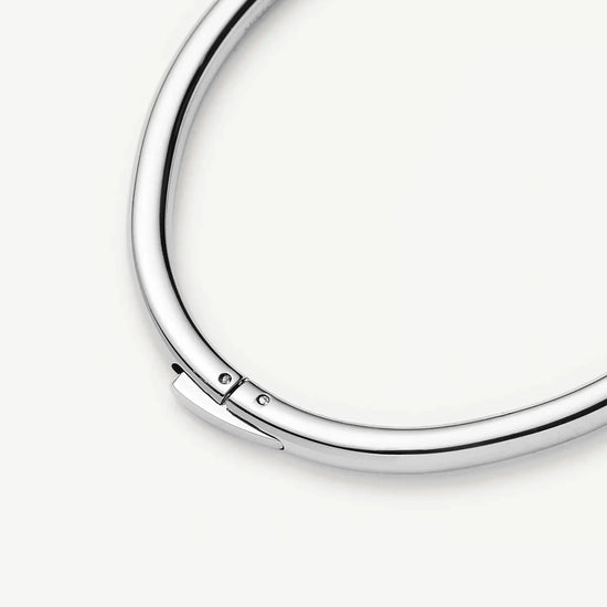 Classic Round Hinged Bangle | Platinum Plated Bracelets Missoma 