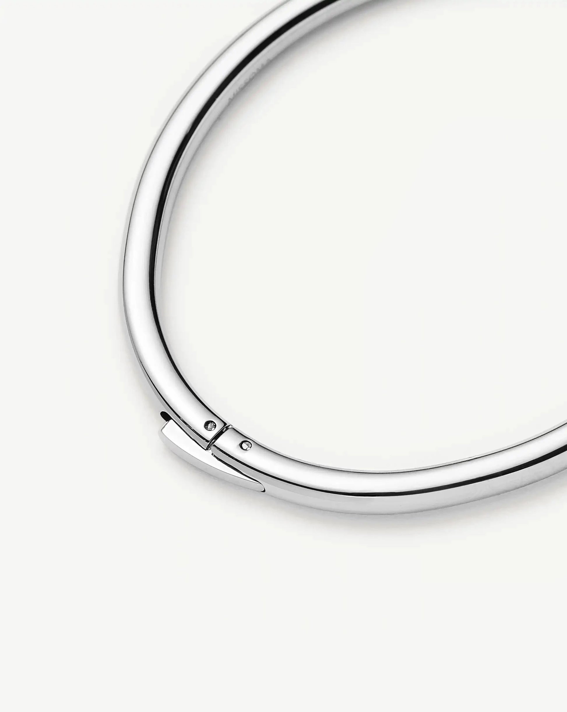 Classic Round Hinged Bangle | Platinum Plated Bracelets Missoma 