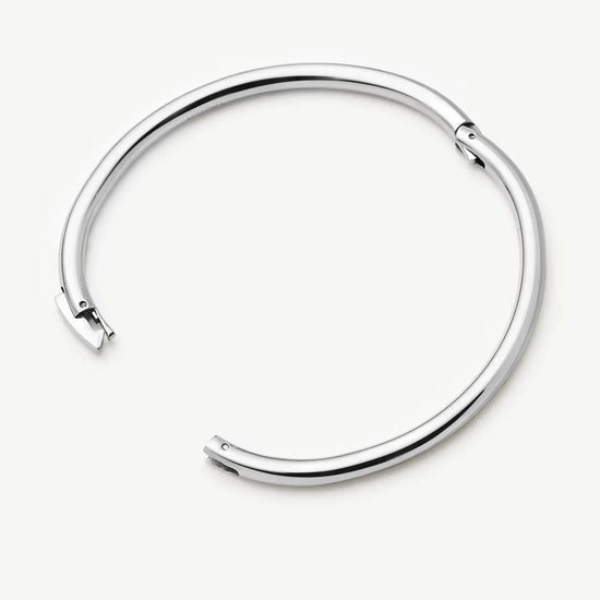 Classic Round Hinged Bangle | Platinum Plated Bracelets Missoma 