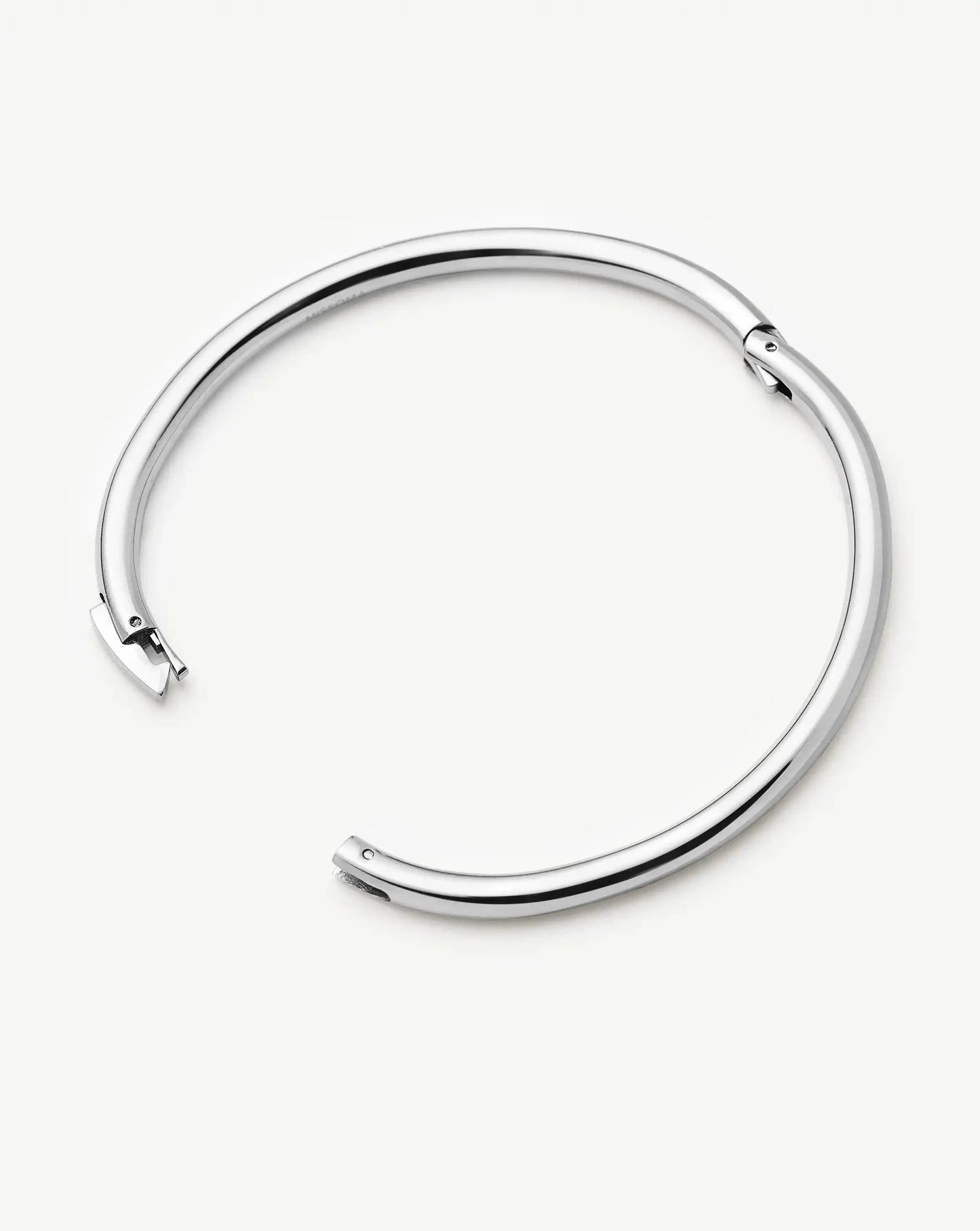 Classic Round Hinged Bangle | Platinum Plated Bracelets Missoma 