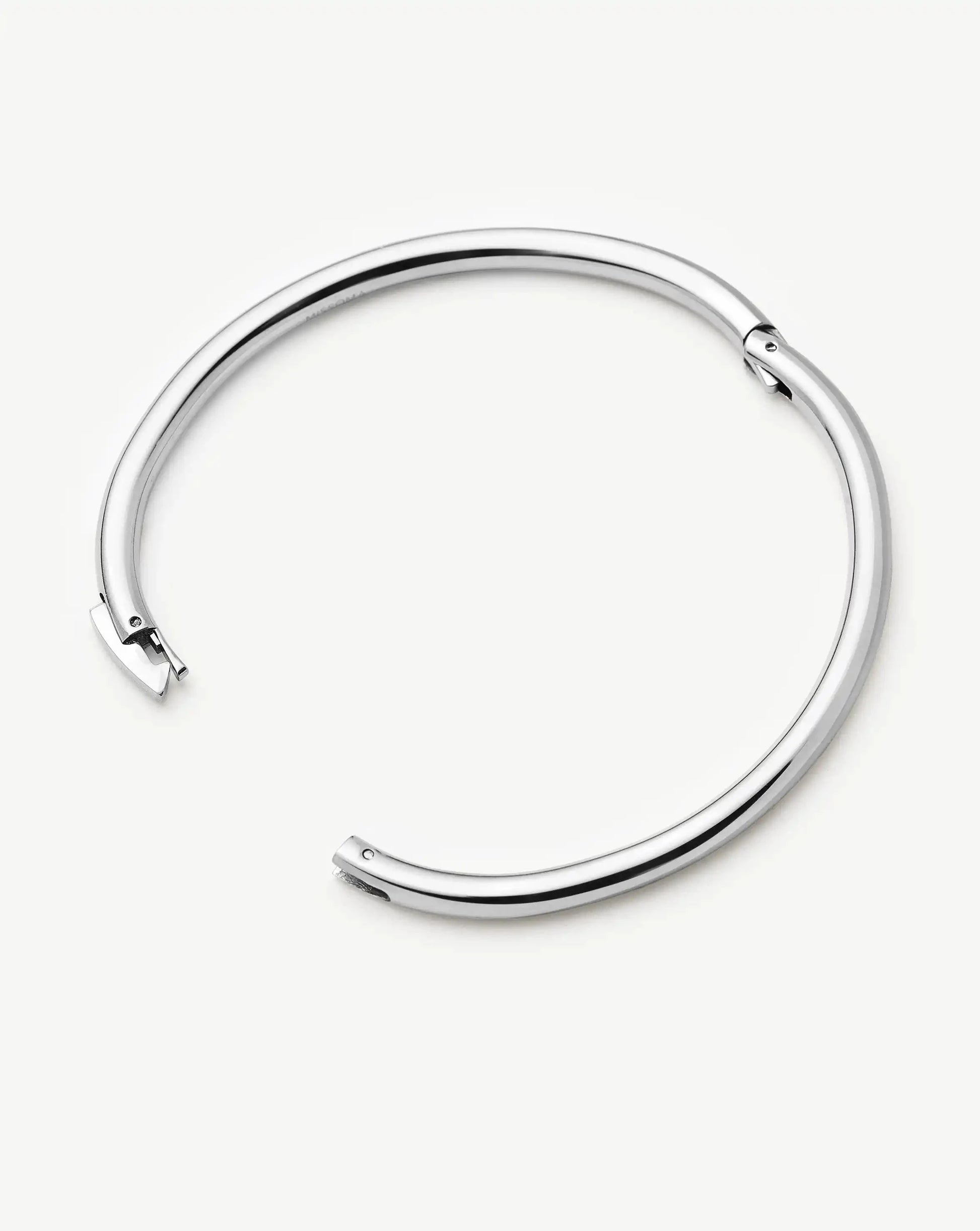 Classic Round Hinged Bangle | Platinum Plated Bracelets Missoma 