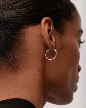Classic Small Hoop Earrings | Rhodium Plated on Recycled Sterling Silver Earrings Missoma 