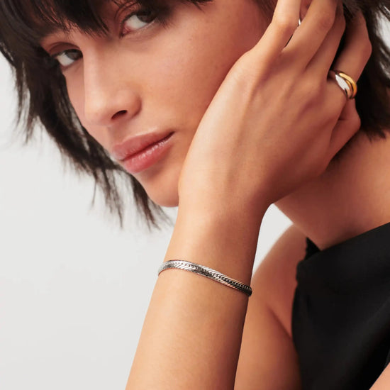 Classic Snake Chain Bracelet | Platinum Plated Bracelets Missoma 