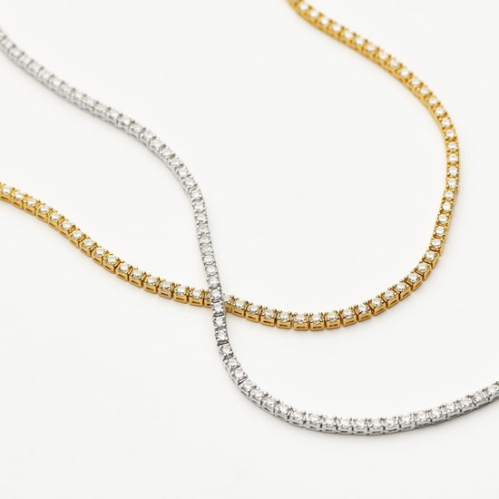 Classic Tennis Necklace | 18ct Gold Vermeil Cubic Zirconia Necklaces Missoma 