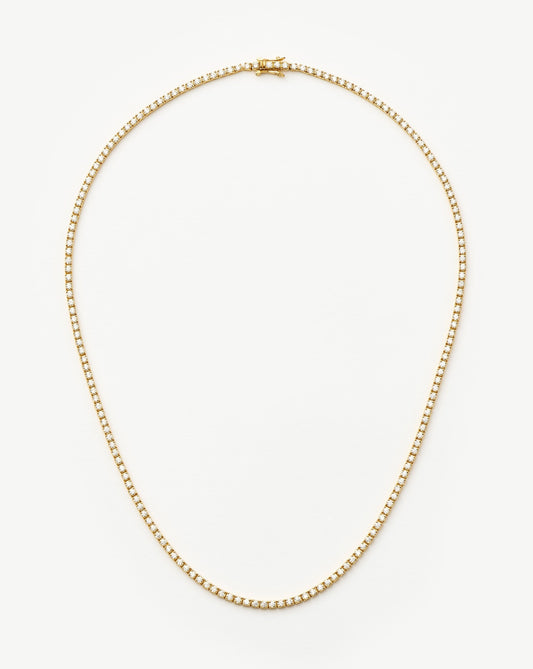Classic Tennis Necklace | 18ct Gold Vermeil Cubic Zirconia Necklaces Missoma 