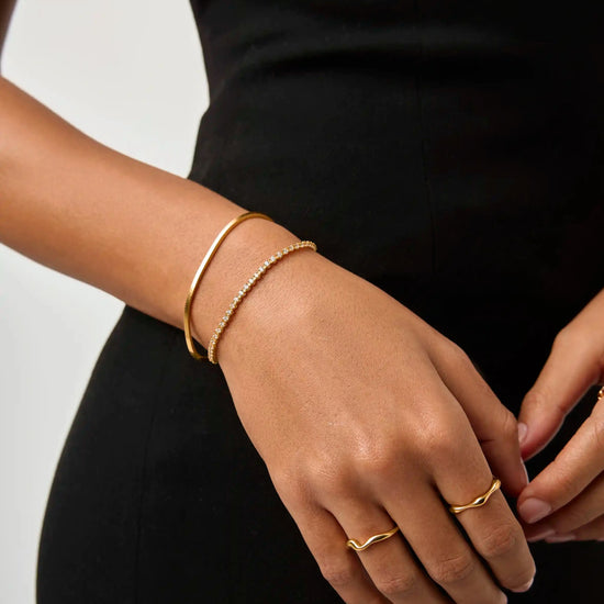 Classic Tennis & Snake Chain Bracelet Set | 18ct Gold Vermeil Bracelets Missoma 