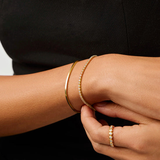Classic Tennis & Snake Chain Bracelet Set | 18ct Gold Vermeil Layering Sets Missoma 