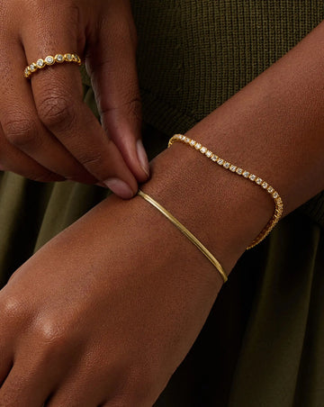 Classic Tennis & Snake Chain Bracelet Set | 18ct Gold Vermeil/18ct Gold Plated Bracelets Missoma 