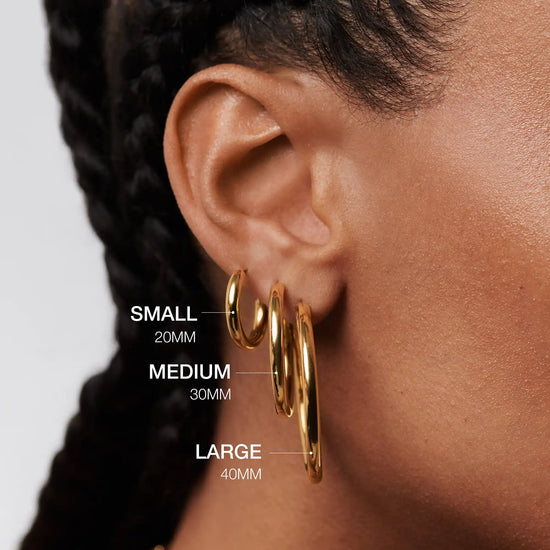 Classic Tunnel Medium Hoop Earrings | 18ct Gold Plated Earrings Missoma 