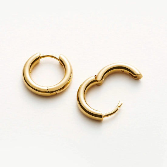 Classic Tunnel Mini Hoop Earrings | 18ct Gold Plated Earrings Missoma 