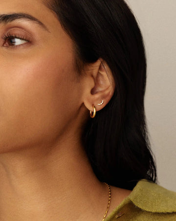 Classic Tunnel Mini Hoop Earrings | 18ct Gold Vermeil Earrings Missoma 