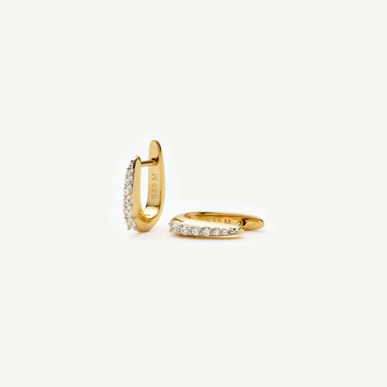 Claw Pave Huggies | 18ct Gold Vermeil/Cubic Zirconia Earrings Missoma 