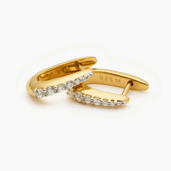 Claw Pave Huggies | 18ct Gold Vermeil/Cubic Zirconia Earrings Missoma 