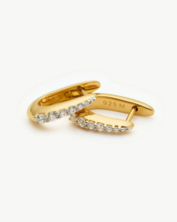 Claw Pave Huggies | 18ct Gold Vermeil/Cubic Zirconia Earrings Missoma 