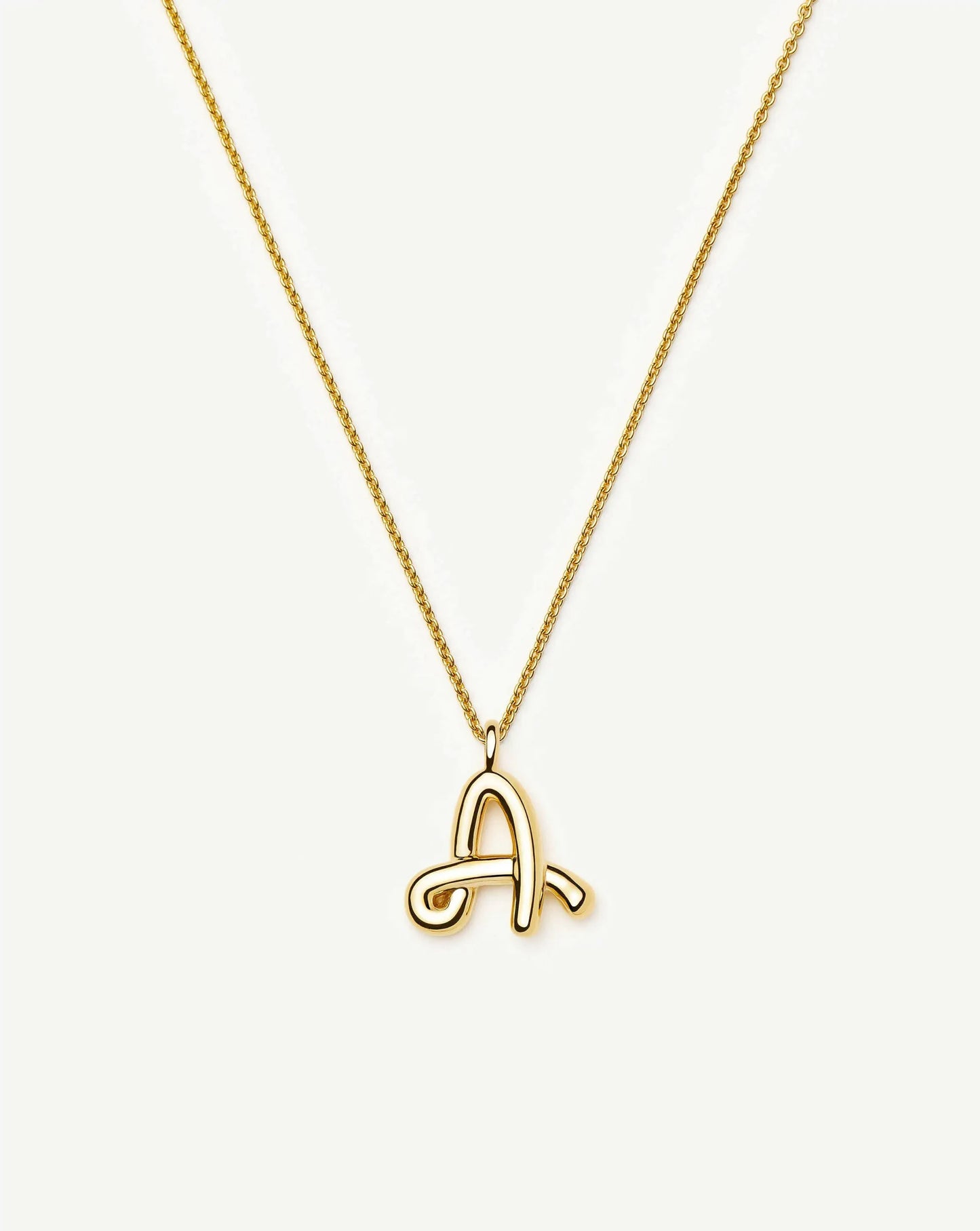 Curly Molten Initial Pendant Necklace - A | Gold Necklaces Missoma 