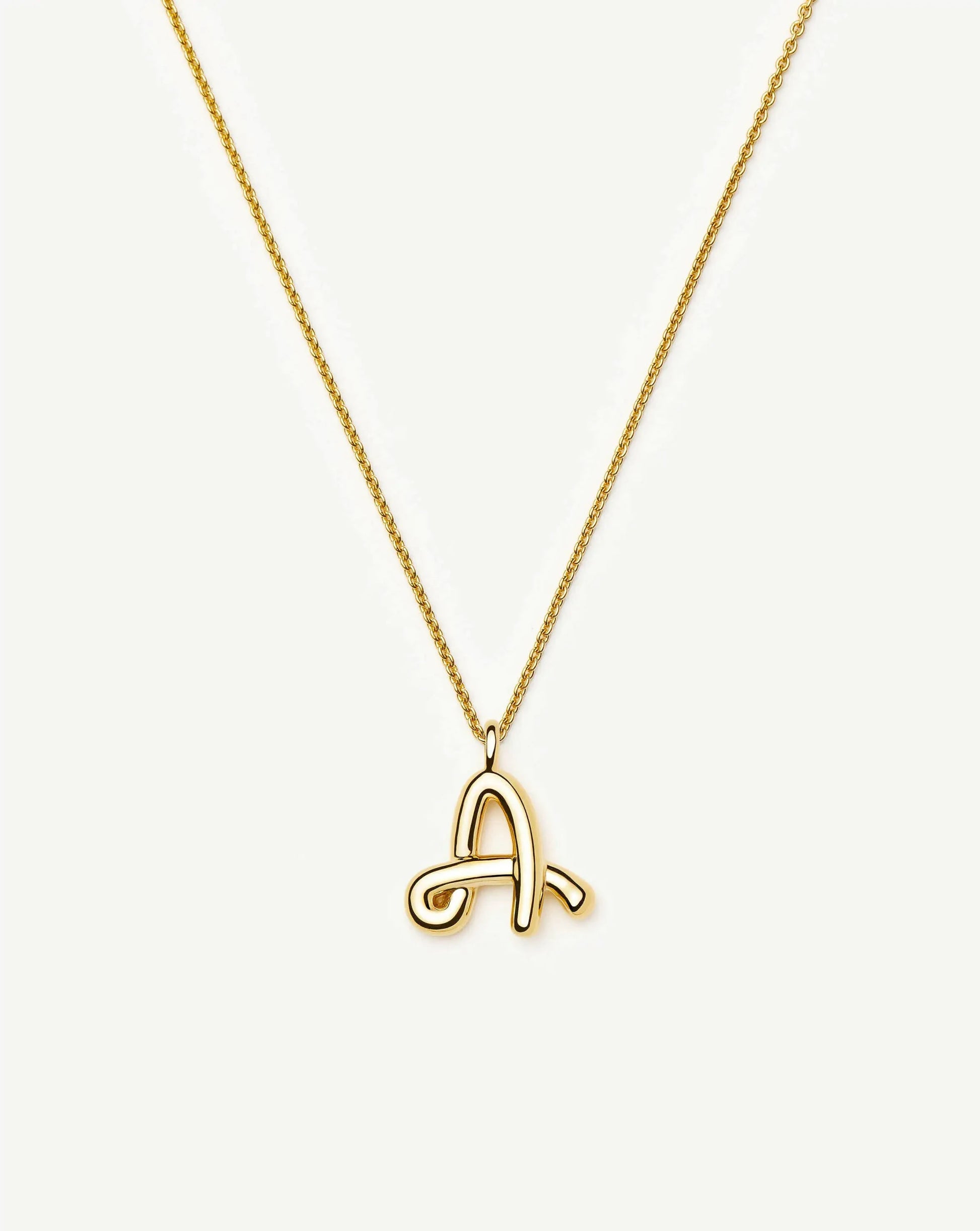 Curly Molten Initial Pendant Necklace - A | Gold Necklaces Missoma 