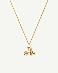 Curly Molten Initial Pendant Necklace - A | Gold Necklaces Missoma 