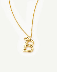 Curly Molten Initial Pendant Necklace - B | 18ct Gold Vermeil Necklaces Missoma 