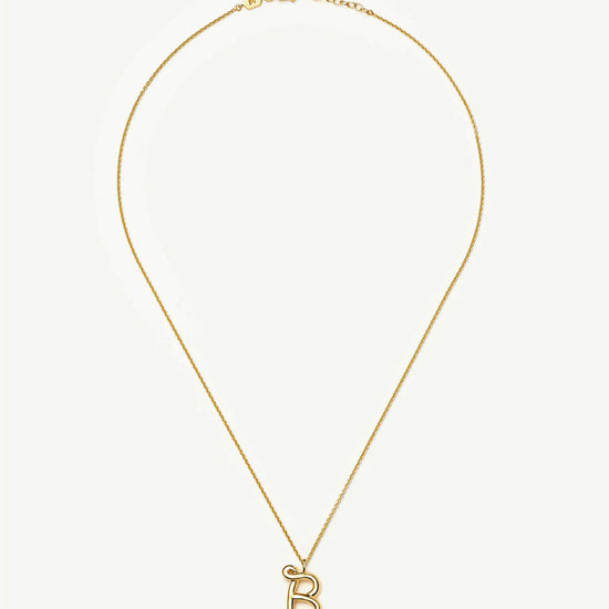 Curly Molten Initial Pendant Necklace - B | 18ct Gold Vermeil Necklaces Missoma 