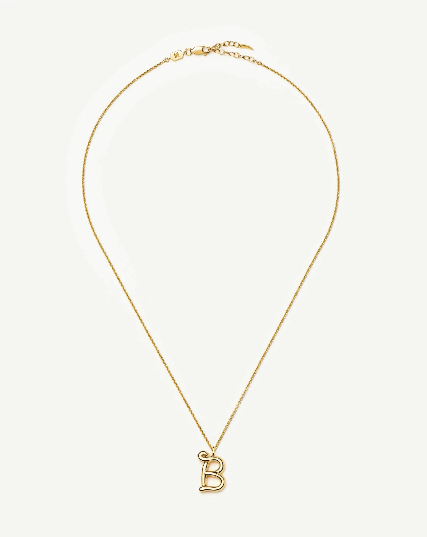 Curly Molten Initial Pendant Necklace - B | 18ct Gold Vermeil Necklaces Missoma 