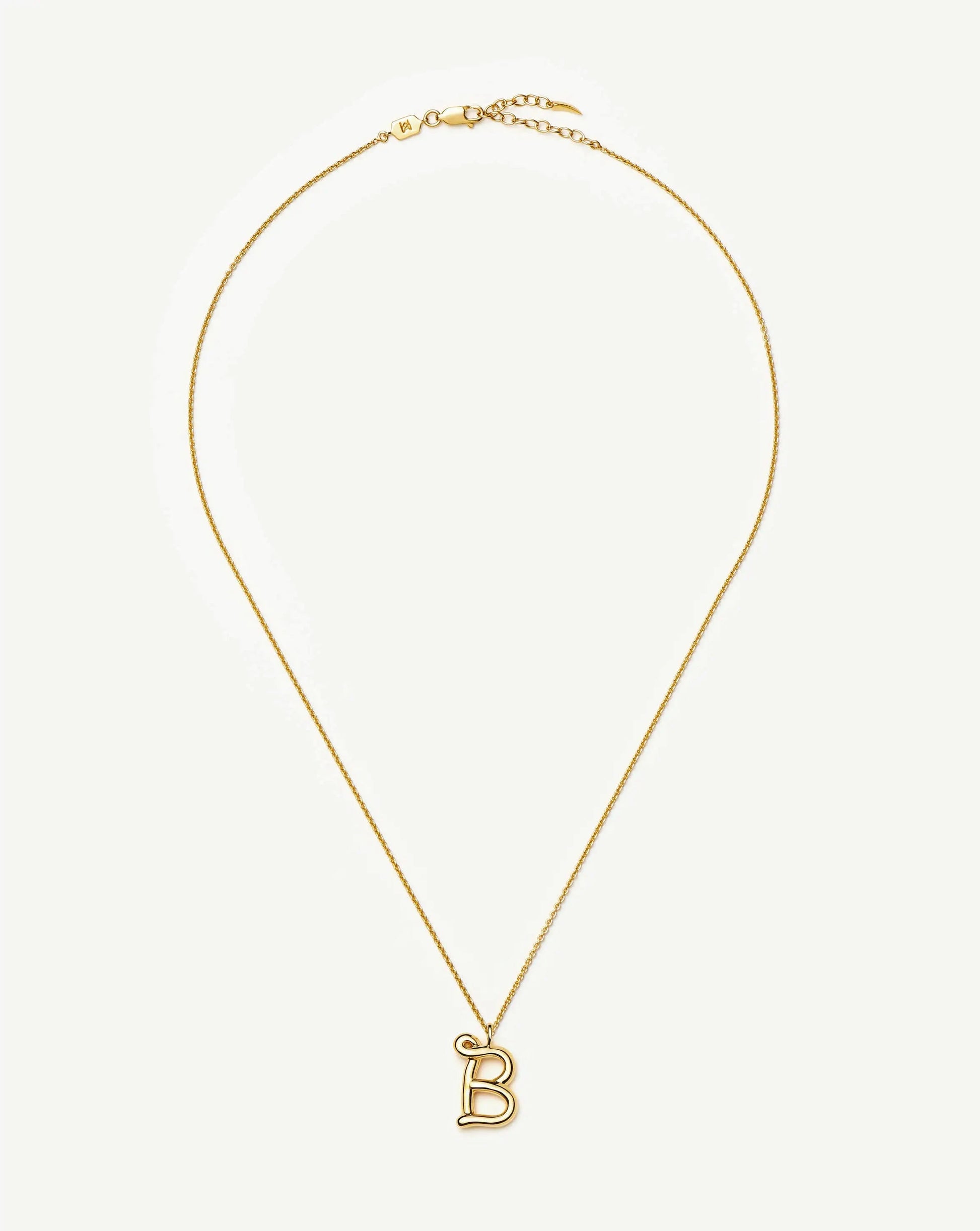 Curly Molten Initial Pendant Necklace - B | 18ct Gold Vermeil Necklaces Missoma 