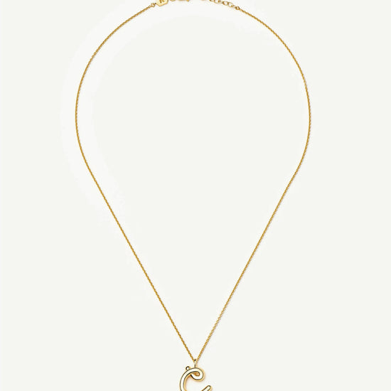 Curly Molten Initial Pendant Necklace - C | 18ct Gold Vermeil Necklaces Missoma 