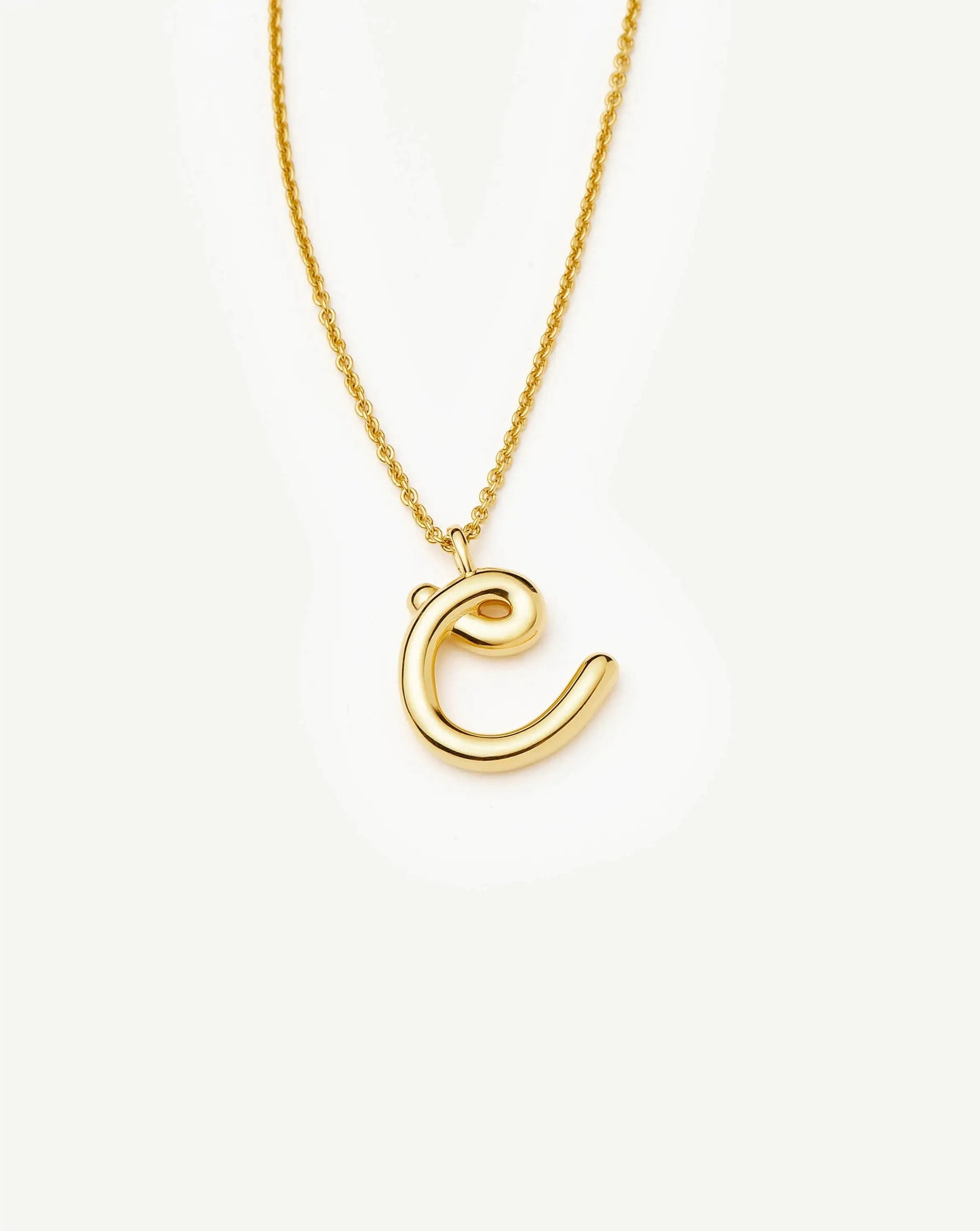 Curly Molten Initial Pendant Necklace - C | 18ct Gold Vermeil Necklaces Missoma 