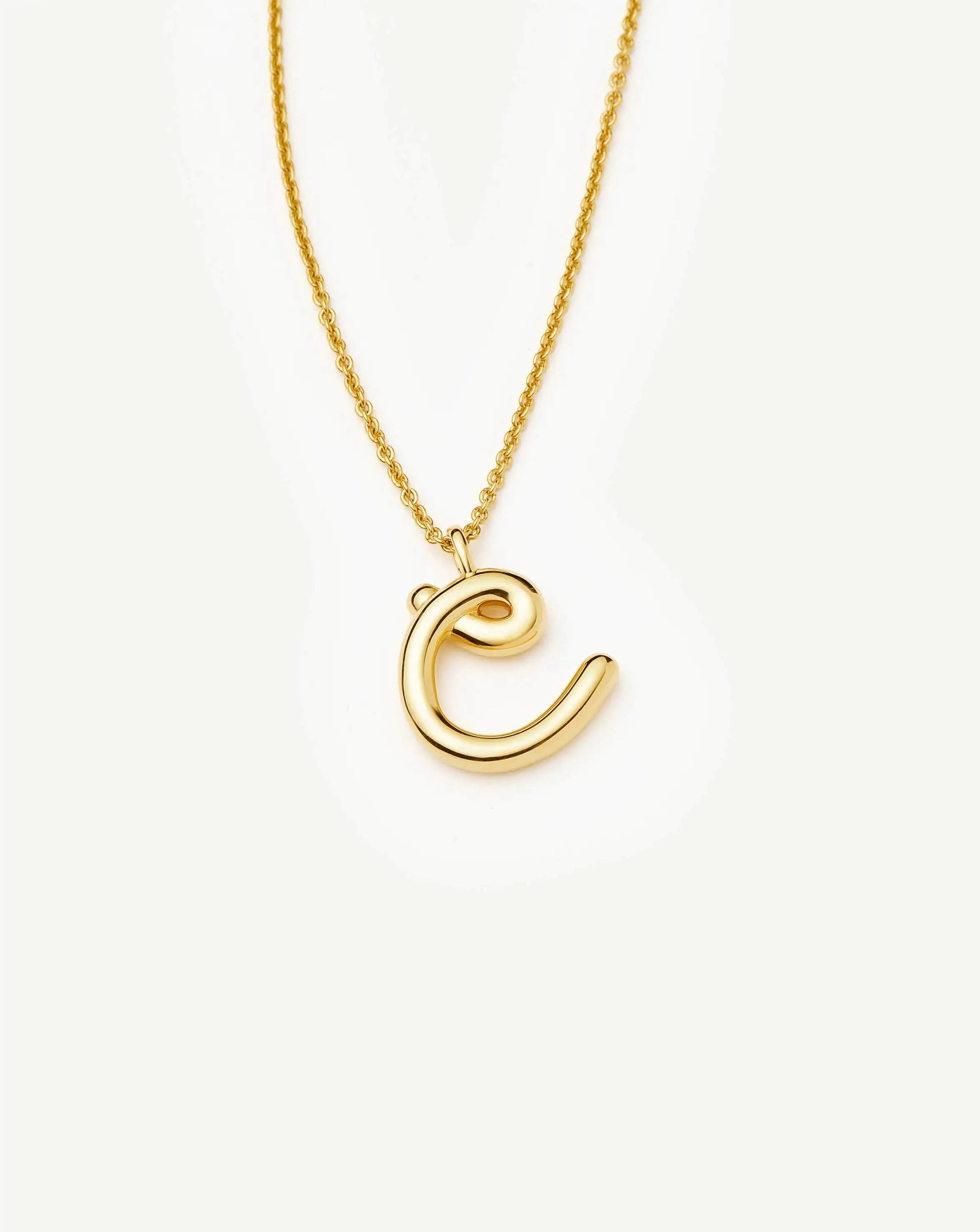 Curly Molten Initial Pendant Necklace - C | 18ct Gold Vermeil Necklaces Missoma 