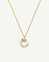 Curly Molten Initial Pendant Necklace - C | 18ct Gold Vermeil Necklaces Missoma 