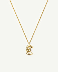Curly Molten Initial Pendant Necklace - E | 18ct Gold Vermeil Necklaces Missoma 