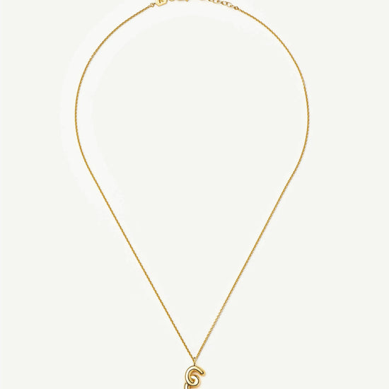 Curly Molten Initial Pendant Necklace - E | 18ct Gold Vermeil Necklaces Missoma 