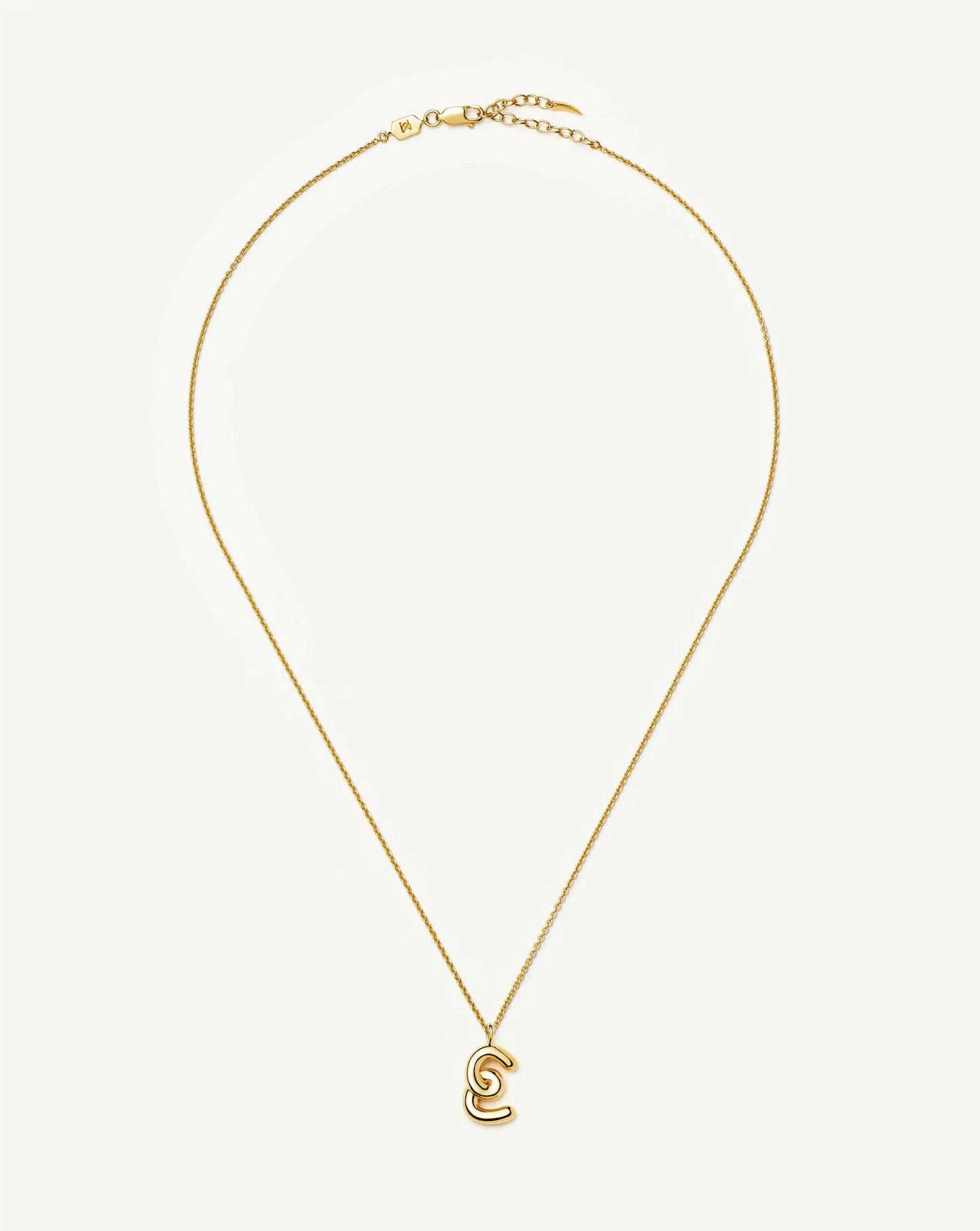 Curly Molten Initial Pendant Necklace - E | 18ct Gold Vermeil Necklaces Missoma 